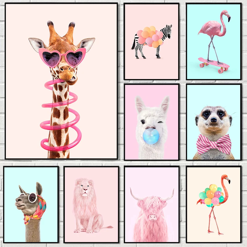 Art Craft Party - Affiche de fête amusante avec girafe,