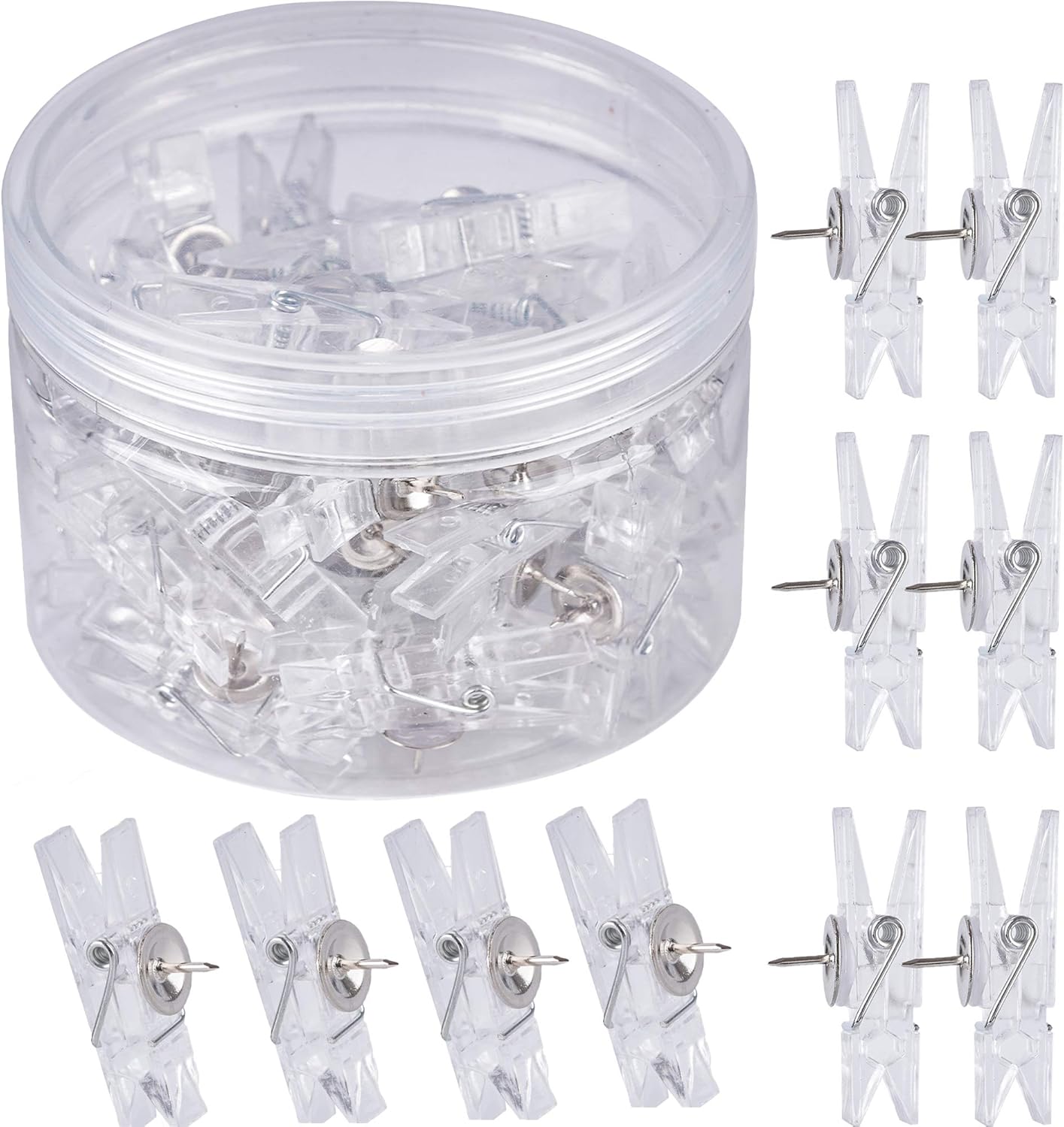 Art Craft Board - 60 pièces de pinces décoratives transparentes,