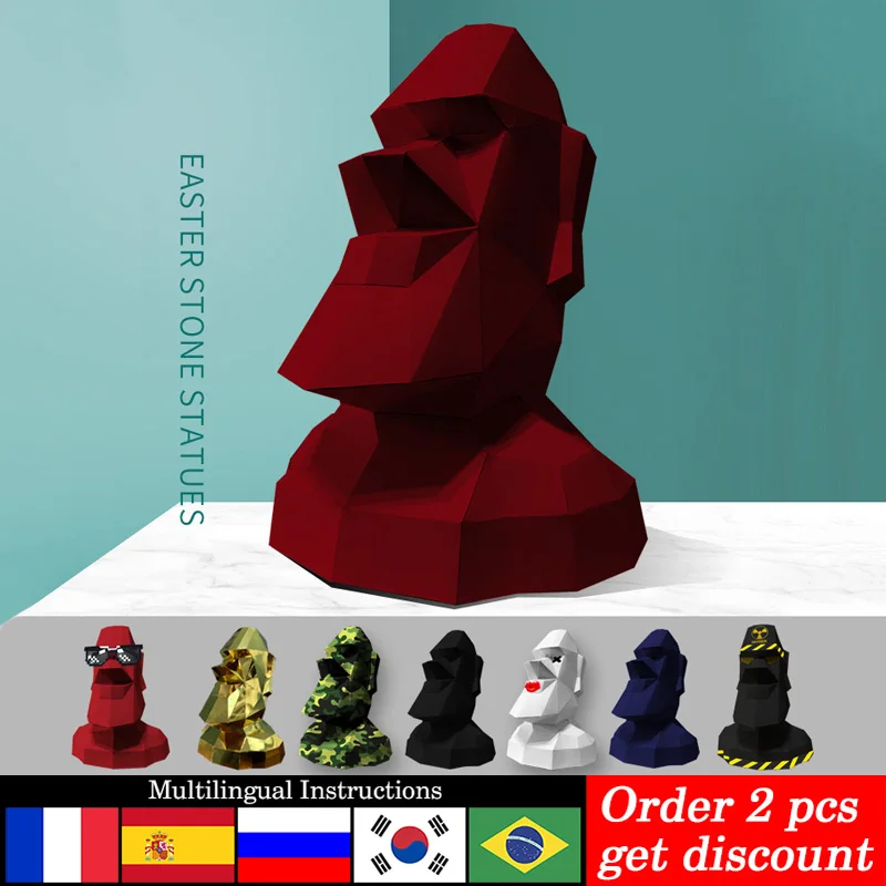 Art Craft Easter - Décoration Moai de l'île de Pâques