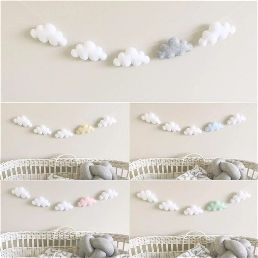 Art Craft Party - Guirlandes de nuages en feutre nordique,