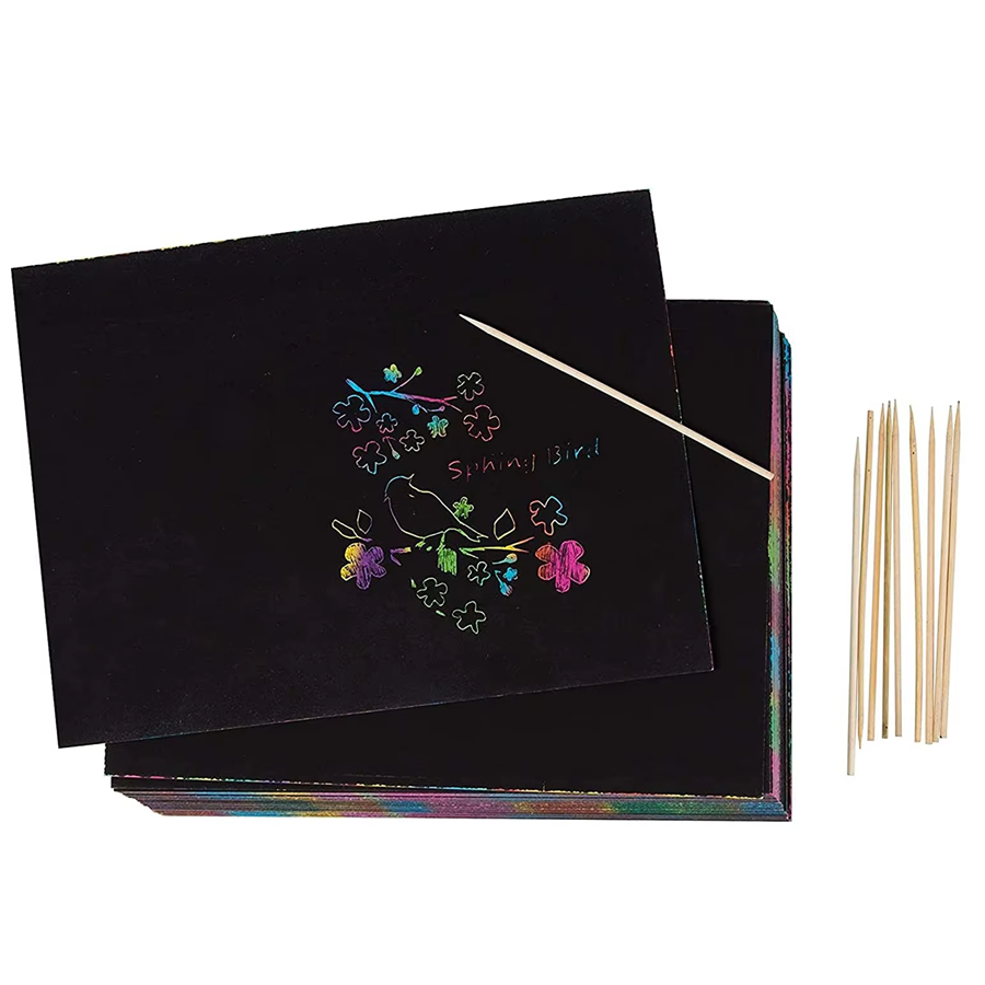 Papier à gratter arc-en-ciel,  - Art Craft Birthday Party avis et prix